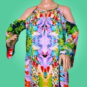 Alexis Admor Tropical cold shoulder dress